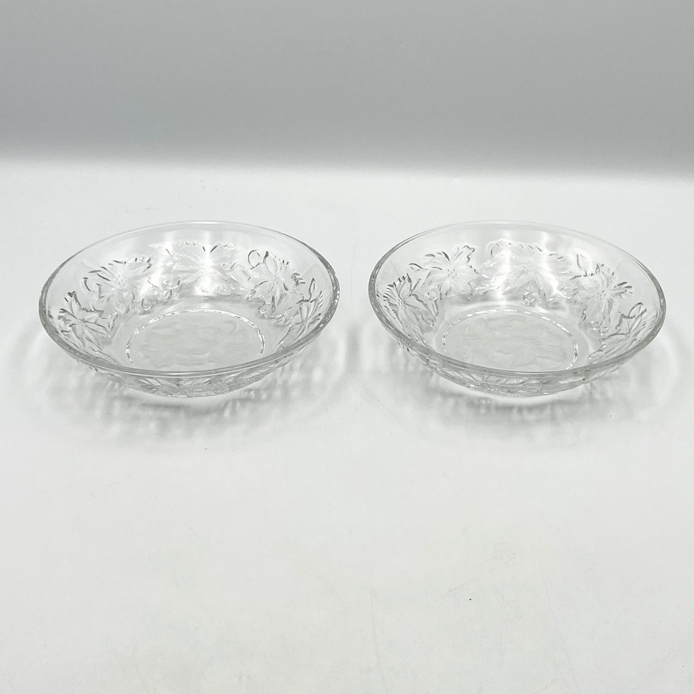 Vintage 1980s Princess House Fantasia Set Of 2 Crystal Dessert Fruit Bowls